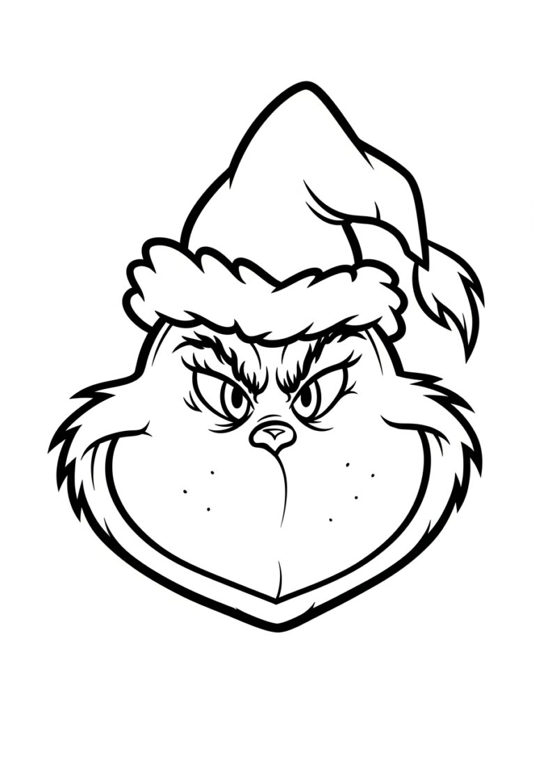 free grinch outline coloring page for kids